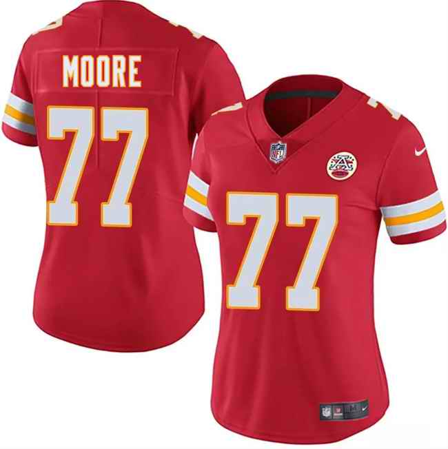 Women's Kansas City Chiefs #77 Jaylon Moore Red 2025 Vapor Untouchable Limited Stitched Jersey(Run Small)